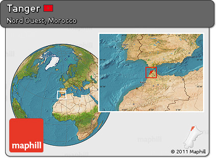 Satellite Location Map of Tanger
