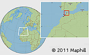 Savanna Style Location Map of Tanger, within the entire country