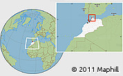 Savanna Style Location Map of Tanger, highlighted country, within the entire country