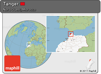Savanna Style Location Map of Tanger, highlighted country