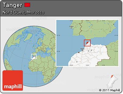 Savanna Style Location Map of Tanger, highlighted country