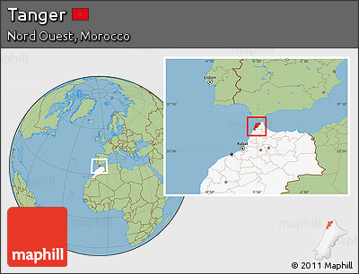 Savanna Style Location Map of Tanger, highlighted country