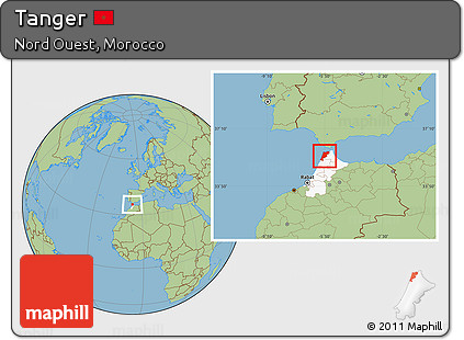 Savanna Style Location Map of Tanger, highlighted parent region