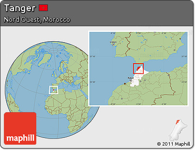 Savanna Style Location Map of Tanger, highlighted parent region