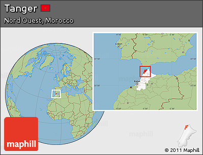 Savanna Style Location Map of Tanger, highlighted parent region