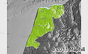 Physical Map of Tanger, darken, desaturated