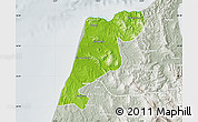 Physical Map of Tanger, lighten, semi-desaturated