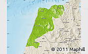 Physical Map of Tanger, shaded relief outside