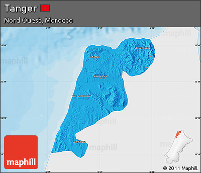 Political Map of Tanger, single color outside