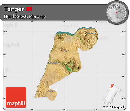 Satellite Map of Tanger, cropped outside
