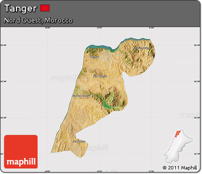 Satellite Map of Tanger, cropped outside