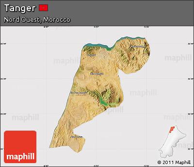 Satellite Map of Tanger, cropped outside
