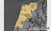Satellite Map of Tanger, darken, desaturated