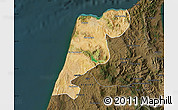 Satellite Map of Tanger, darken