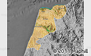 Satellite Map of Tanger, desaturated