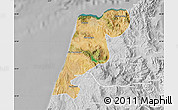 Satellite Map of Tanger, lighten, desaturated