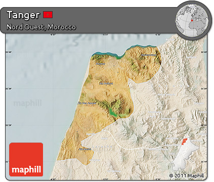 Satellite Map of Tanger, lighten