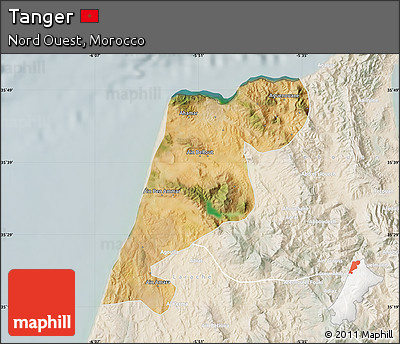 Satellite Map of Tanger, lighten