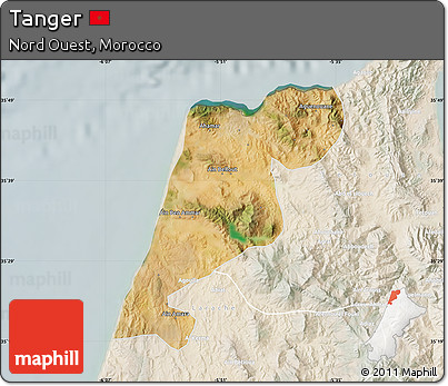 Satellite Map of Tanger, lighten