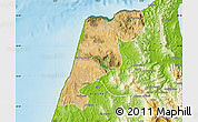 Satellite Map of Tanger, physical outside