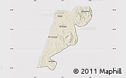 Shaded Relief Map of Tanger, cropped outside
