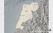 Shaded Relief Map of Tanger, darken, semi-desaturated
