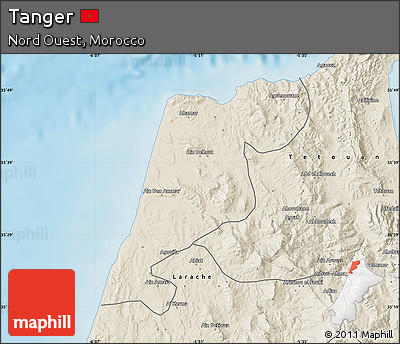 Shaded Relief Map of Tanger