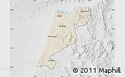 Shaded Relief Map of Tanger, lighten, desaturated