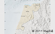 Shaded Relief Map of Tanger, lighten, semi-desaturated