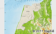 Shaded Relief Map of Tanger, physical outside