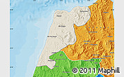 Shaded Relief Map of Tanger, political outside