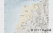 Shaded Relief Map of Tanger, semi-desaturated