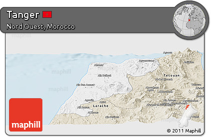 Classic Style Panoramic Map of Tanger