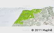 Physical Panoramic Map of Tanger, lighten, semi-desaturated