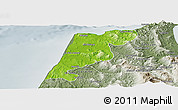 Physical Panoramic Map of Tanger, semi-desaturated