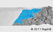 Political Panoramic Map of Tanger, desaturated