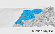 Political Panoramic Map of Tanger, lighten, desaturated