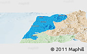 Political Panoramic Map of Tanger, lighten