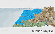Political Panoramic Map of Tanger, semi-desaturated