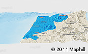 Political Panoramic Map of Tanger, shaded relief outside