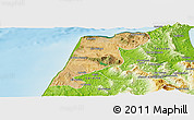 Satellite Panoramic Map of Tanger, physical outside