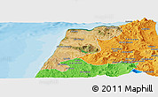 Satellite Panoramic Map of Tanger, political outside