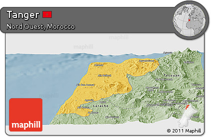 Savanna Style Panoramic Map of Tanger
