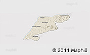 Shaded Relief Panoramic Map of Tanger, cropped outside