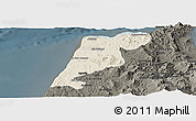 Shaded Relief Panoramic Map of Tanger, darken