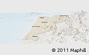 Shaded Relief Panoramic Map of Tanger, lighten
