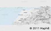 Silver Style Panoramic Map of Tanger