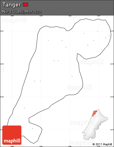 Blank Simple Map of Tanger, cropped outside, no labels