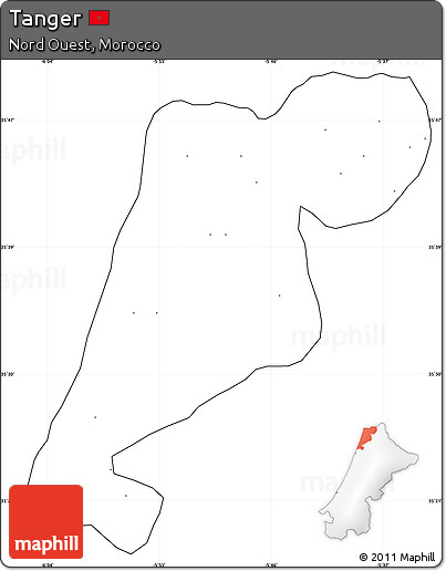 Blank Simple Map of Tanger, cropped outside, no labels