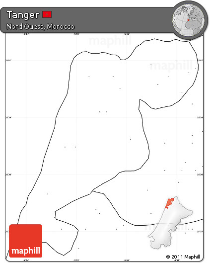 Blank Simple Map of Tanger, no labels